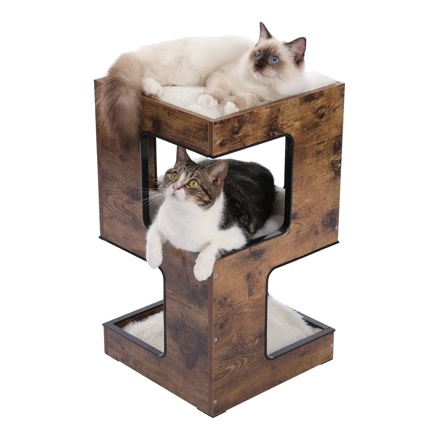 table de nuit chat niche foncé