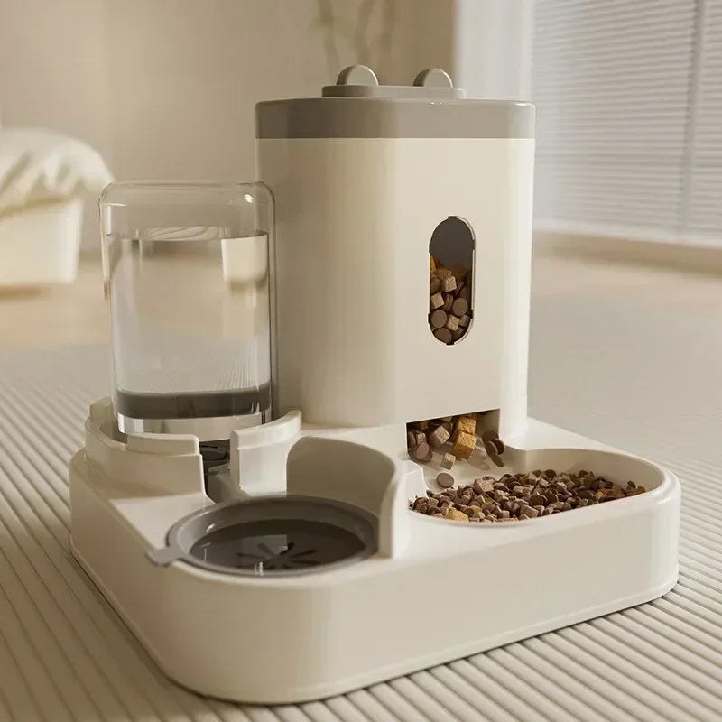 Automatic water and kibble dispenser