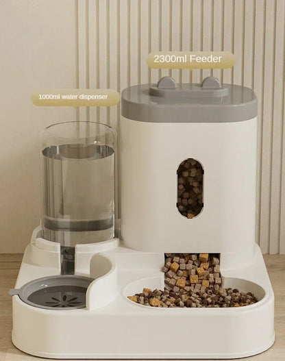 Automatic water and kibble dispenser